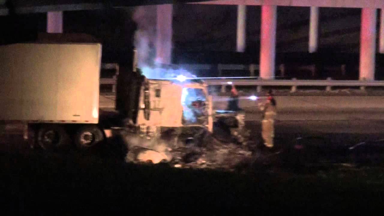 18 wheeler explosion on I-20 11-7-14 - YouTube
