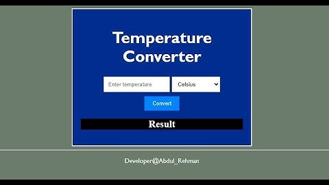 Oasis Infobyte Web Development and Designing | Level 1 Task 3 - Temperature Converter Web App