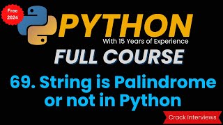 Palindrome number in Python | String Palindrome in Python