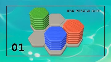 Hex Puzzle Sort | Gameplay e.01 | Levels 1-5