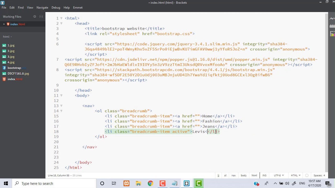 Bootstrap 4 4 Breadcrumb - YouTube