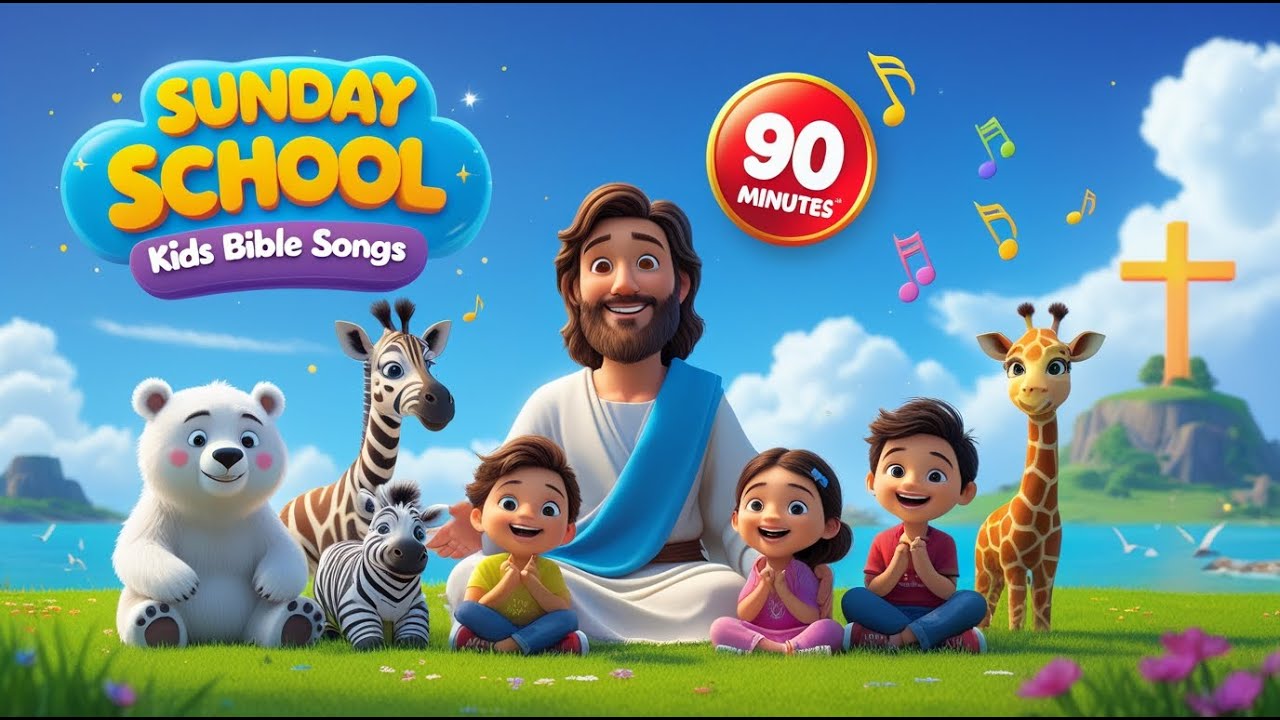 90 Minutes of Fun Joyful Sunday School Jesus Songs | Sing Along ...