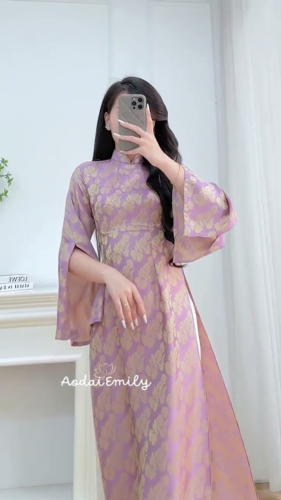 PIPER Pre made Modern ao dai gam