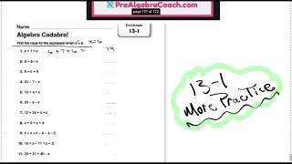 Envision Math Chapter 13 Section 1 more practice