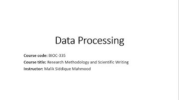 Data Processing | Data Editing | Data Coding | Content Analysis