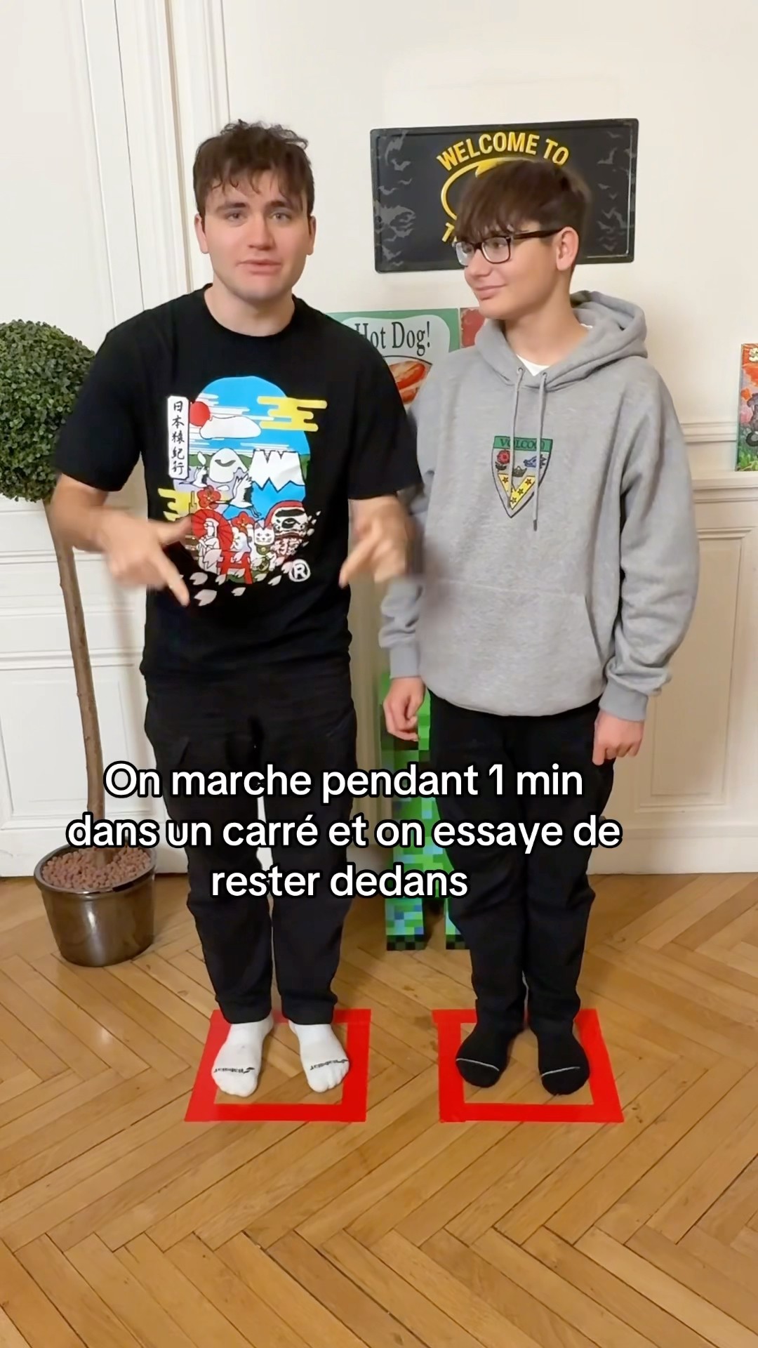 Marcher 1 minute en essayant de rester dans son carré challenge #foryou #shorts #challenge #fyp