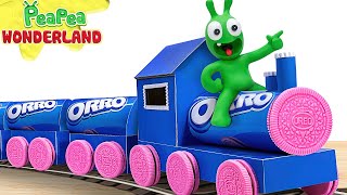 Pea Pea Makes a Train Toy from Oreo  Pea Pea Wonderland  Cartoon for kids