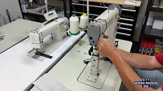 YAMATA FY-810 Post Bed Roller Foot Sewing Machine for Hat Patches