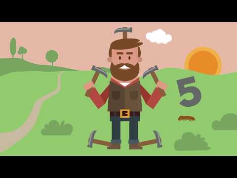 Peter taps with one hammer - English numbers 1-5