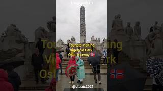 Tourists Visiting Vigeland Park In Oslo, Norway Ç Şfet