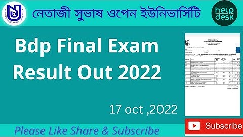Nsou Bdp Final Exam Result 2022 Out | Bdp Result | HelpDesk  #bdpresult #nsou #bdp