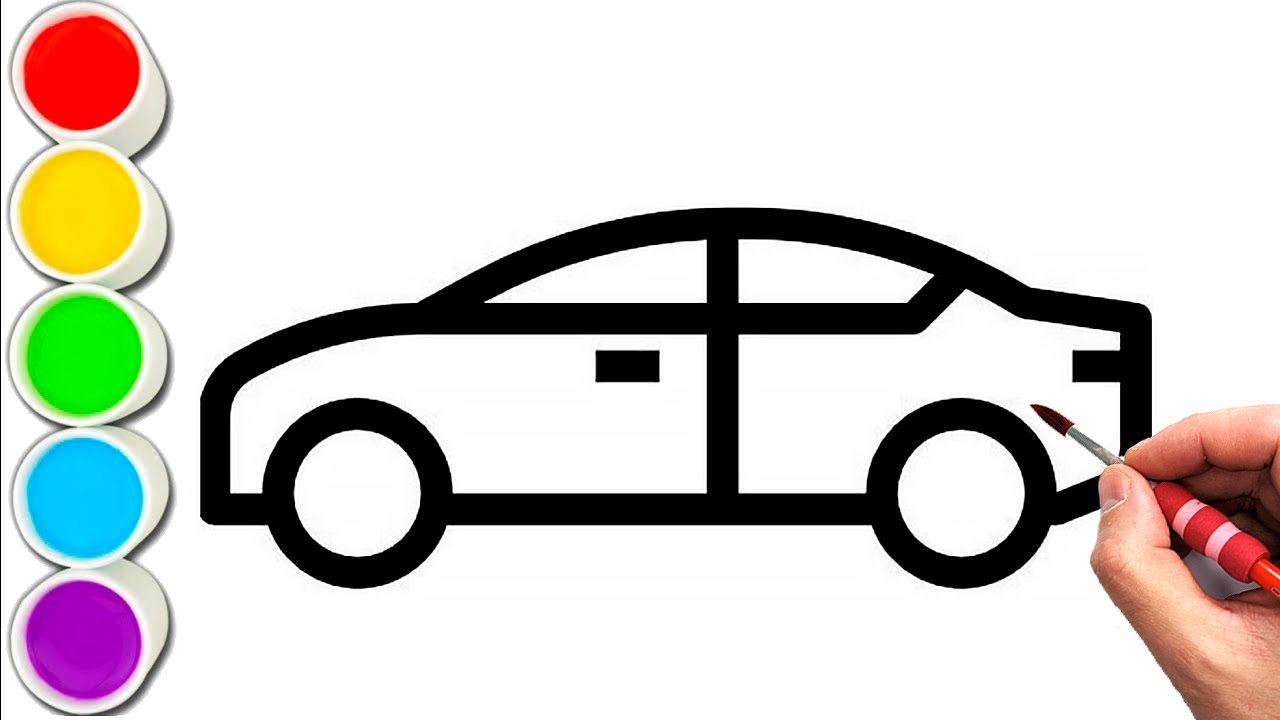 Car Drawing, Painting & Coloring For Kids and Toddlers_ Child Art YouTube
