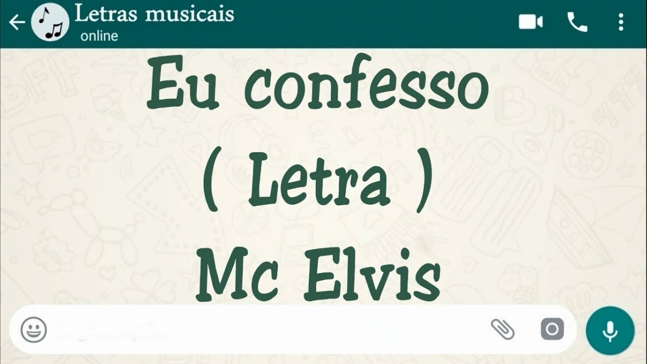 Eu confesso - Letra - Mc Elvis - YouTube