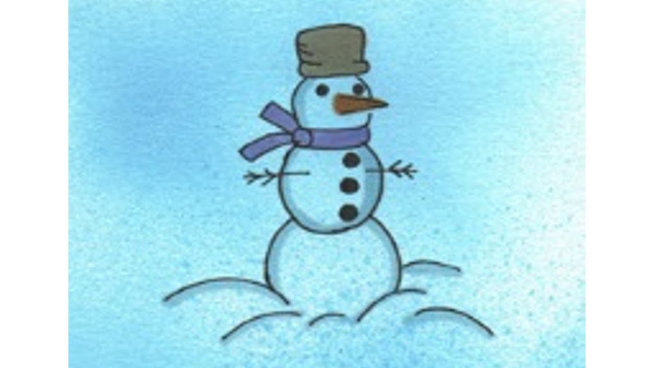 رسم رجل الثلج  كيف ترسم رجل الثلج How to draw a snow man الرجل الثلجي