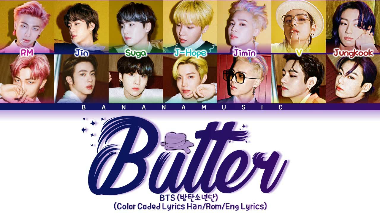 Butter BTS Poster Lyrics Song Lyrics Print Printable Kpop 