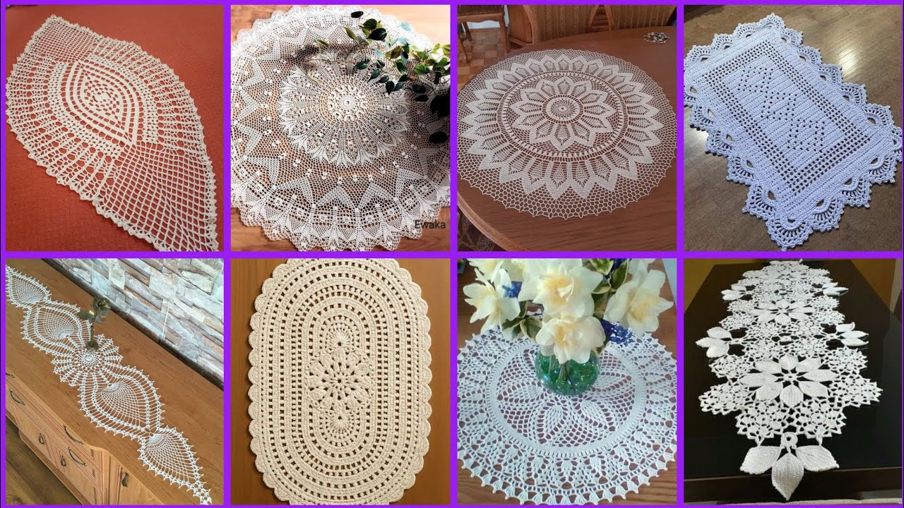 100+ Different shape Crochet Table runners ideas Handmade Crochet free pattern 