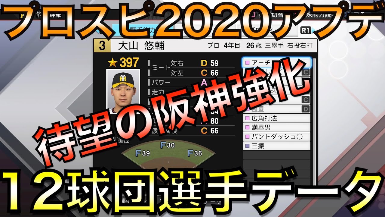 プロスピ 12球団全選手能力データver 1 15 11 25データアプデ プロ野球スピリッツ Youtube