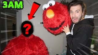 Omg Unmasking Giant Elmo At 3Am Challenge Giant Elmo Comes To My House At 3Am