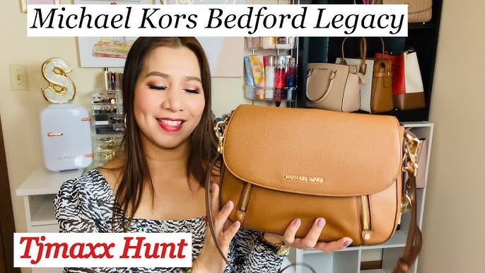 Michael Michael Kors Bedford Legacy Leather Flap Shoulder Bag Pale Gold