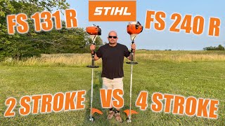 Stihl FS 131R VS FS 240R FOUR STROKE VS TWO STROKE.  #StihlFS131R #StihlFS240R