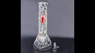 11 8'' New style large beaker base spider bongs glass water pipe special design glow in the dark