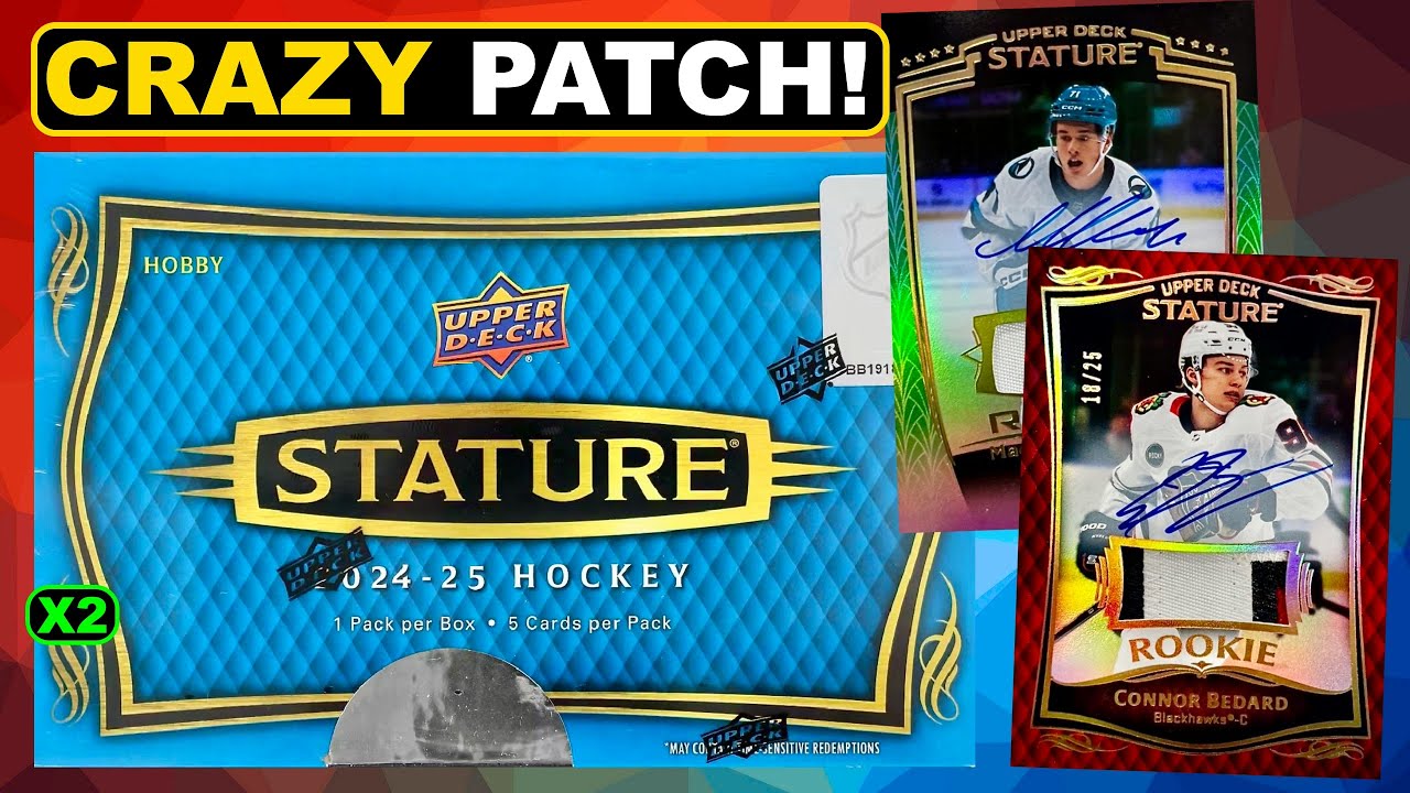 ONE OF THE SICKEST PATCHES IVE PULLED! - 2024-25 Upper Deck Stature Hockey Hobby Box Break - 2023-24
