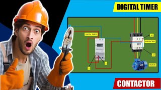 Time-Savvy Electrician Effortless Digital Timer & Magnetic Contactor Connection - A DIY Guide