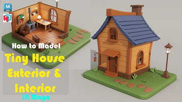 Tiny House Exterior & Interior Full Modeling in Autodesk Maya | Timelapse | Tutorial.