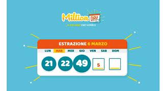 Estrazione MillionDAY del 6 Marzo 2018
