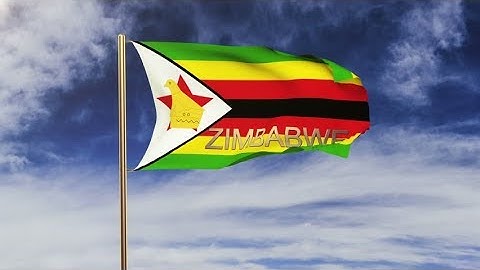 4K Zimbabwe flag with title waving in the wind. Looping sun rises style. Animation loop Stock video