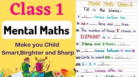 Mental Math for Class 1 / Class 1 Math