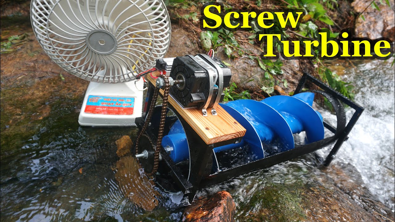 homemade archimedes water screw