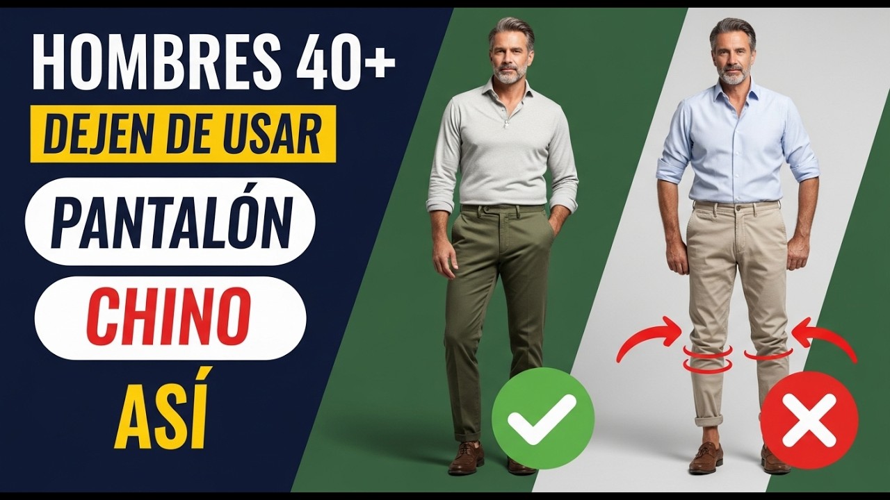 Si tienes más de 40, NO uses PANTALON CHINO así (te envejecen)