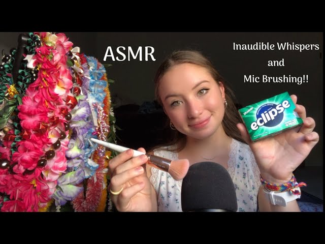 (ASMR) Inaudible Whispering + Mic Brushing (Gum Chewing, Ramble, Stippling)