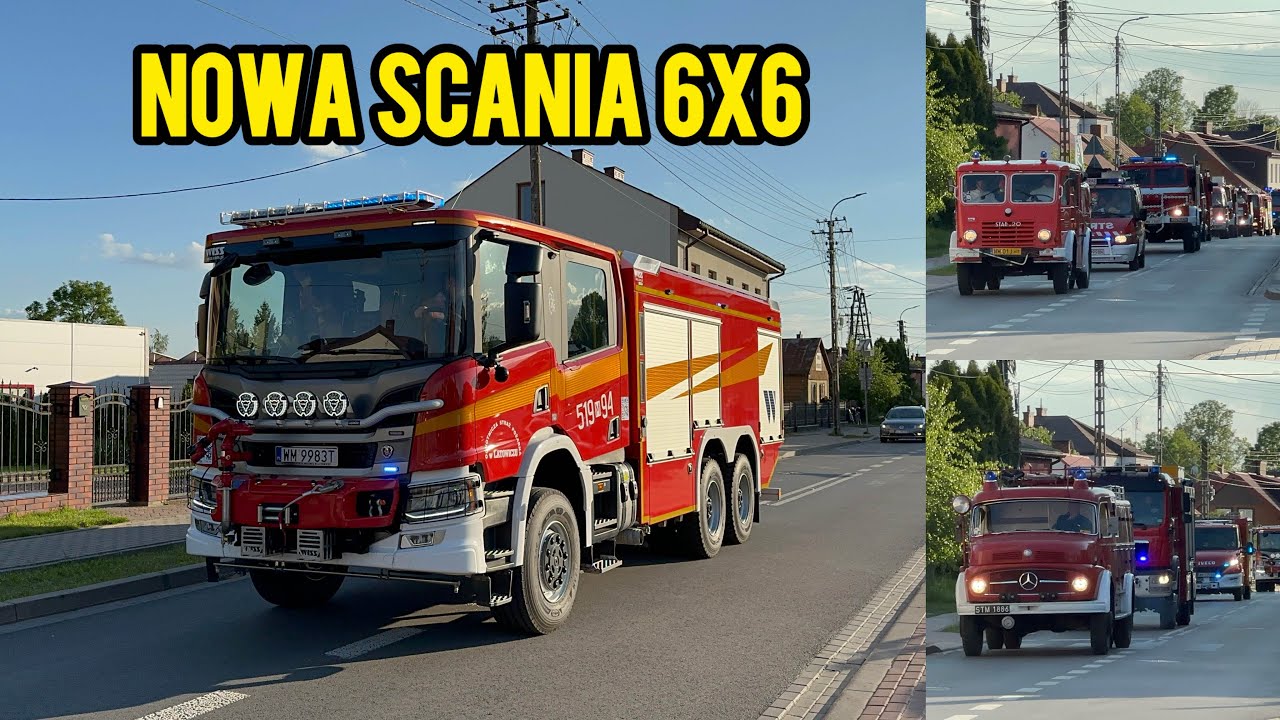 Powitanie nowego GCBA 8,3/6 Scania P450 dla OSP Latowicz + przejazd kolumny OSP z gm. Latowicz.