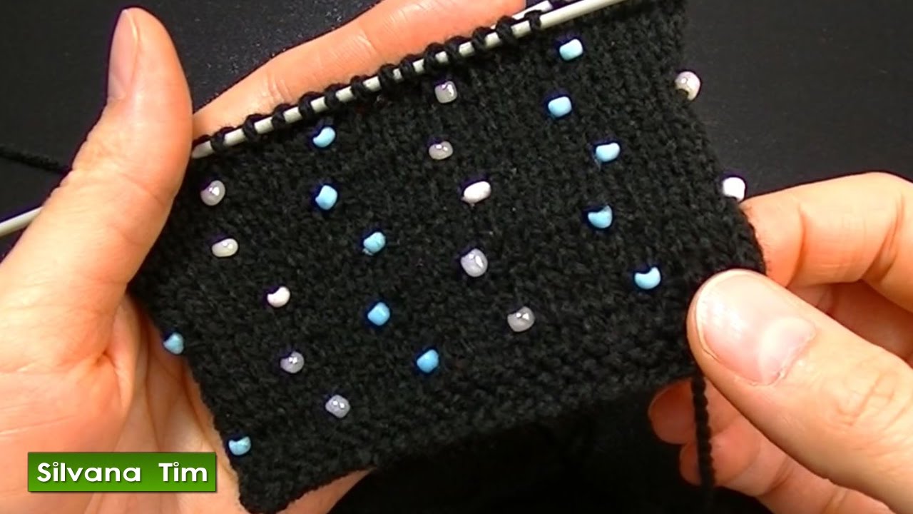 Tejer con perlas. Como agregar Perlas a tu Tejido. Incorporar Perlitas a tu tejido dos agujas # 527