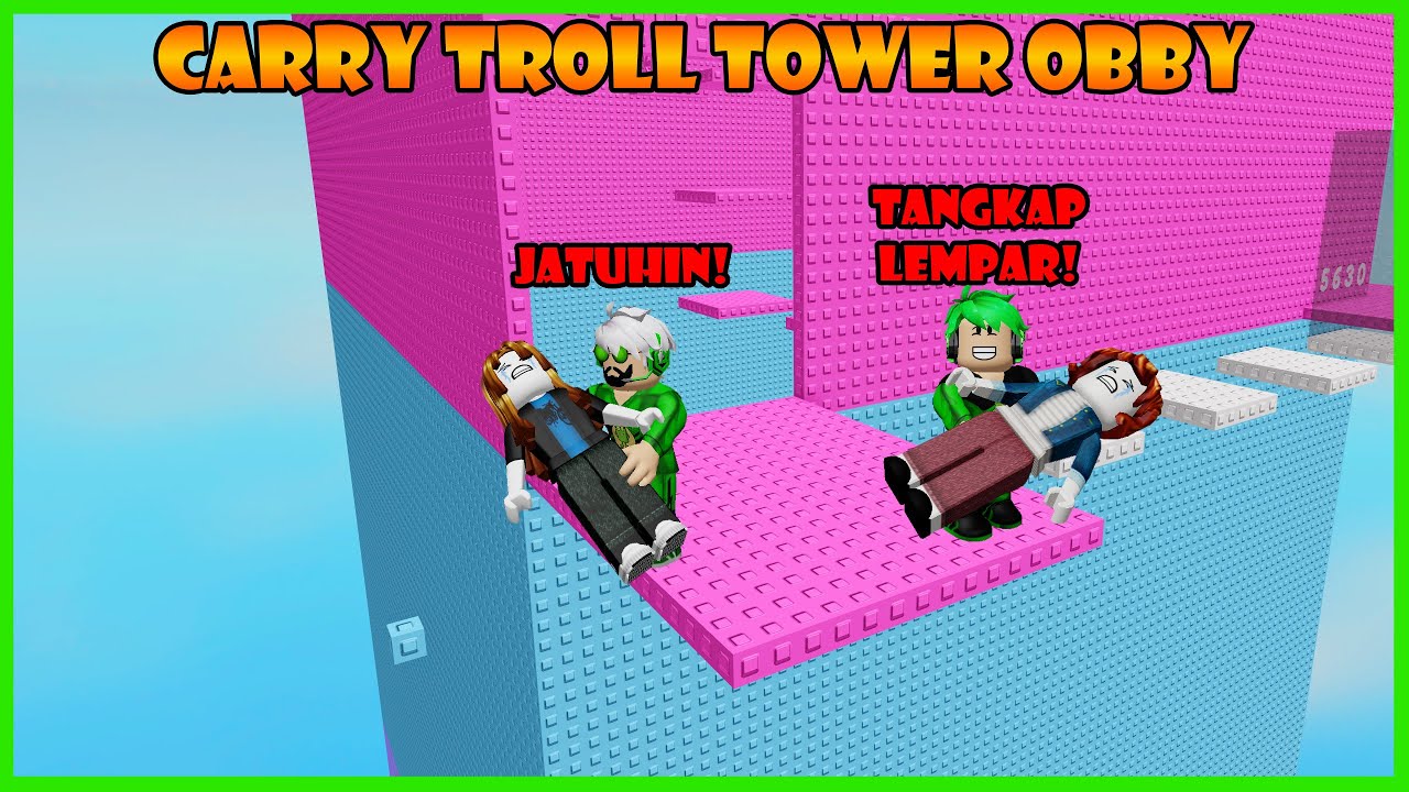 Darlung & Wak Darlung Berhasil Tangakap & Jatuhin Bocil Random Di Troll Obby Roblox