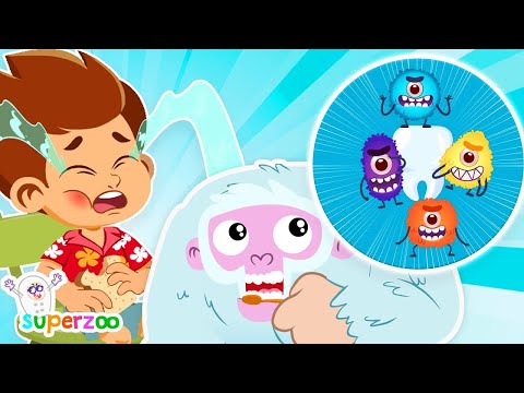 Toothbrushing Song! | Kids Learn How to Brush Their Teeth With Superzoo | Learning Songs for Kids