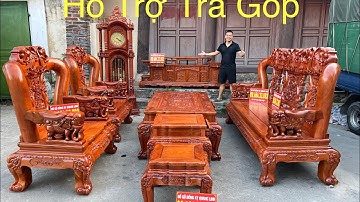 Minh Quốc Voi Cột 16 Gỗ Hương Đá, Tay Voi Liền Nguyên Khối, Chân Bàn 18 Đục Tay 2 Mặt Siêu Vip