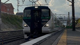 【E257系5000番台OM-91編成】特急あずさ84号(松本発新宿行)中央東線みどり湖駅通過