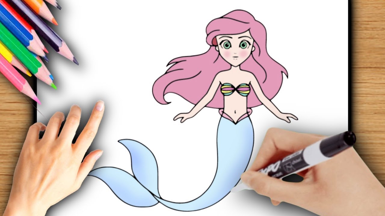 COMMENT DESSINER LA PETITE SIRÈNE ARIEL - DESSIN MIGNON POUR FILLES