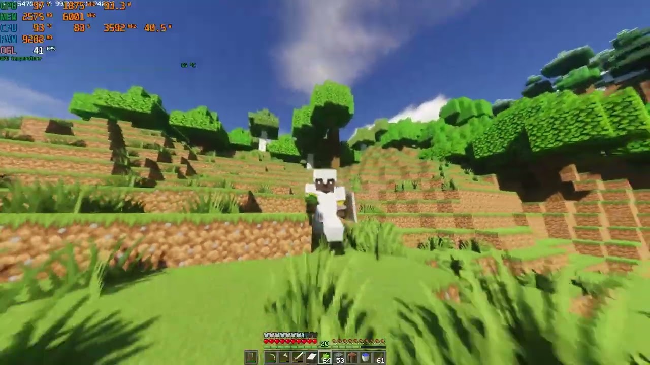 Minecraft 10 shaders test on I5 3570+GTX 1650 SUPER -Minecraft test