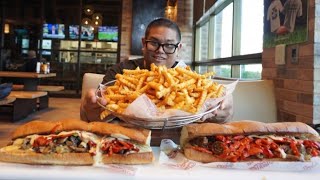 $100 IF I FINISH! The Most Massive Cheesesteak Challenge in Las Vegas 🎰🥩 