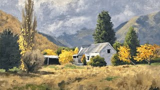 How to Paint an Autumn Scene With Trees, & a Cottage screenshot 2