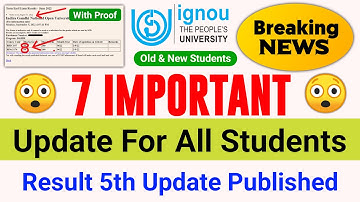 (Breaking News) IGNOU Released 7 New Update for all Students | Result June 2022 | Last Date Extended