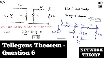 Tellegens Theorem | Question 6 | Network Theorems | Network Theory