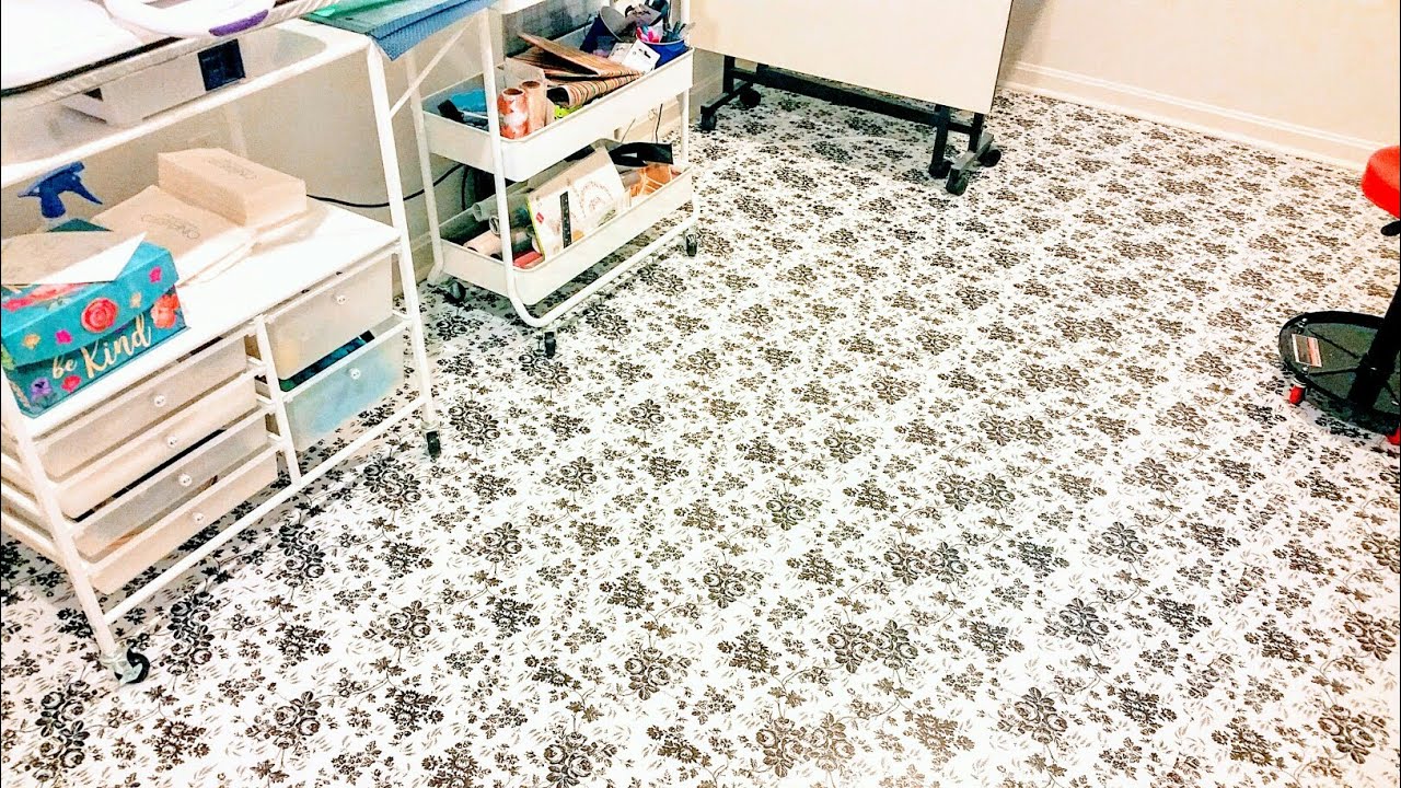 Dollar Tree - #polyurethane applied to contact paper on floor DIY