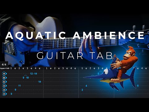Aquatic Ambience - Scizzie (Donkey Kong Country) Guitar Tutorial with TAB