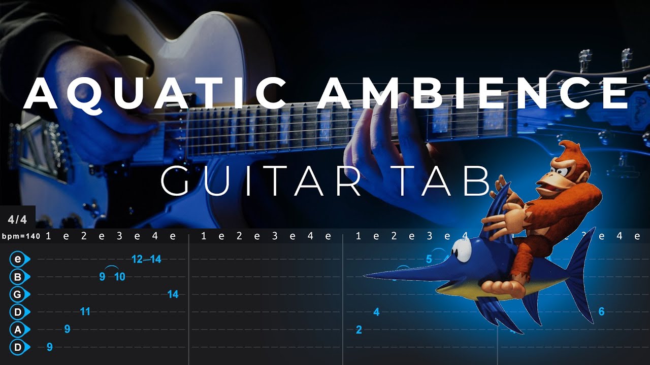 Aquatic Ambience - Scizzie (Donkey Kong Country) Guitar Tutorial with TAB