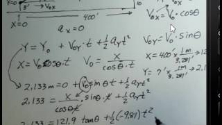 Projectile Motion Baseball Velocity Angle Unknown